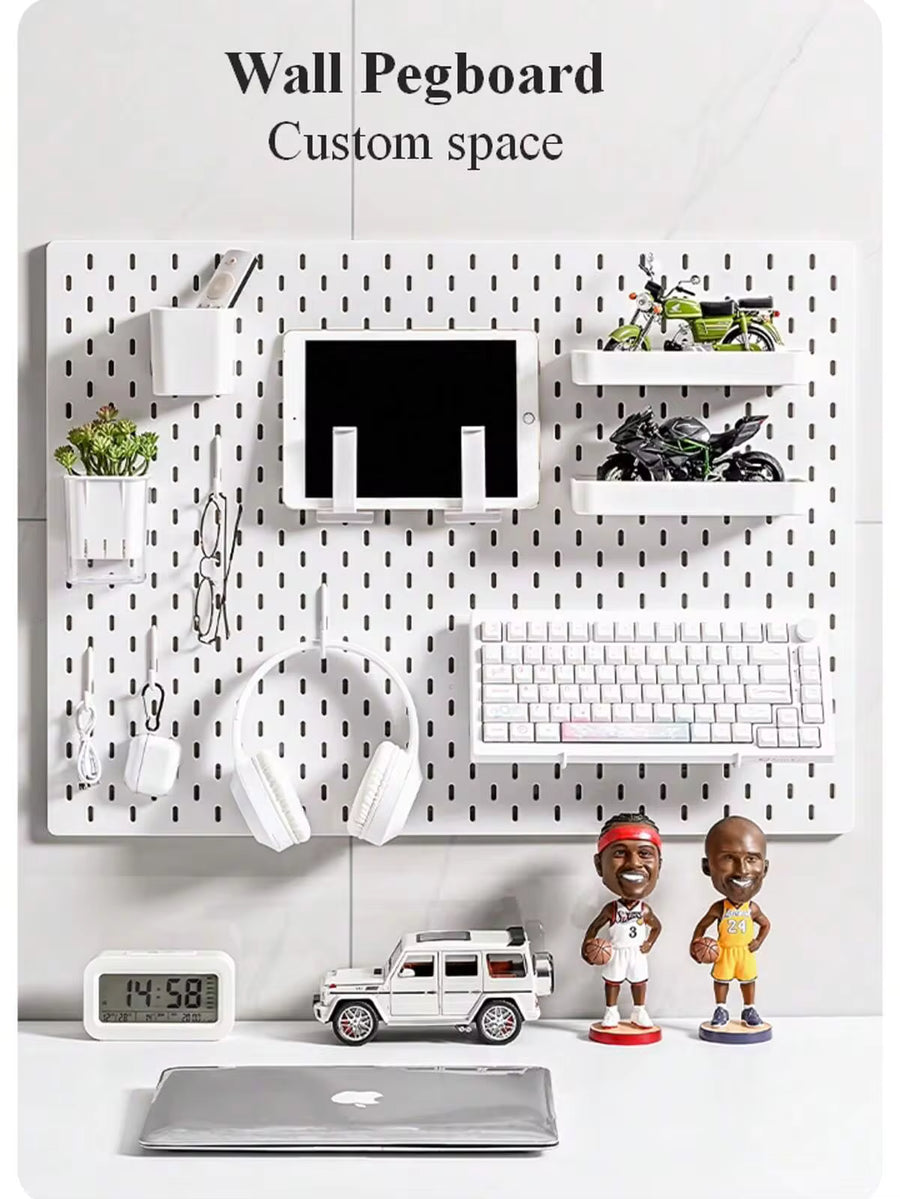 Best-Selling Home Item, Only Suitable For Our Store Hole Board, Not For Anyother Peg Board. Basic Living 1Pc Wall-Mounted And No Drilled Pegboard , Multiple Combination Kit Accessories, Suitable For Workbench/ Kitchen/Office/Craft Room/Bathroom.